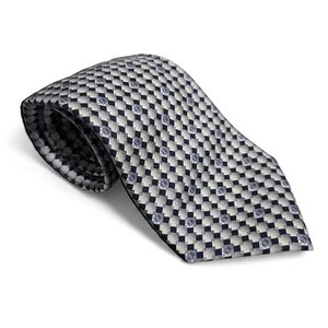Loewe Arte Medial Blue Silver Silk Tie